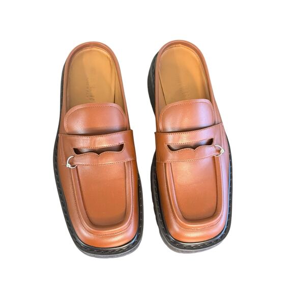 Marni NIB Piercing 2.0 Chunky Sabot Loafers in Cognac Size 40 - Picture 3 of 13
